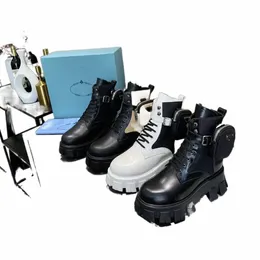Erkekler kadın Rois Boots Tasarımcı Ayakkabı Martin Boot Deri Naylon Çıkarılabilir Koruma Bootie Askeri İlhamlı Savaş Ayakkabıları 87EH#