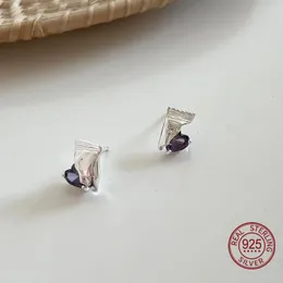 Orecchini a bottone in argento sterling 925 personalità compatta studentessa carina design a forma di caramella cuore per donna cristallo ipoallergenico