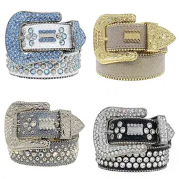Multi Color Belt f￶r kvinnor Designer Men Belt Crystal Cinture Homme Bling Diamond Leather Valentines Day Gift Casual Multi Options Retro Rhinestone Luxury Belts