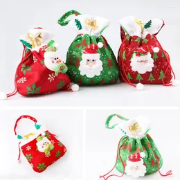Biżuteria torebki o wysokiej pojemności 24 20cm Bożego Narodzenia Czerwony zielony Cotton Candy Gifts Dekoracyjne ozdoby drzewa świąteczne Święta Mikołaj