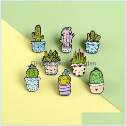 Pins Brooches Fashion Cartoon Lovely Botany Brooch For Women Men Cactus Flowerpot Originality Badge Pin Drop Oil Jewelry 1 8 Dhgarden Dhwqg