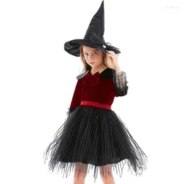 Weihnachtsdekorationen für Mädchen, Halloween-Kostüme, Cosplay, Party, Kostüm, Kleid und Hut, Maskerade, Zauberer, für Kinder