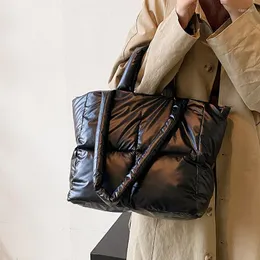 Вечерние сумки 2022 Хлопковые женские сумки простые пространство сплошное мягкое плечо женское мессенджерское мешок мешок