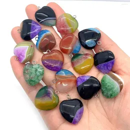 Charms Natural Onyx Smooth Charm Pendant Colorful Brazilian Healing Stone Agat Crystal Jewelry Necklace Earrings Accessories