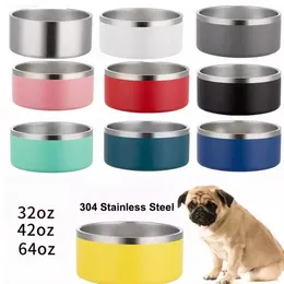 64oz Dog Bowls Rostfritt stål Double Wall Pet Food Tumblers Pets leveranser Mugs FY5356 SS1215