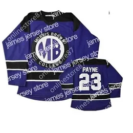 College Hockey Wears Nik1 40Movie Jerseys Morris Brown Academy Martin Payne Hockey Jersey Anpassa valfritt namn och nummer Personlighet Broderi Hockey Jersey