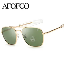 Afofoo Classic ao Sonnenbrille Marke Design Model Modie Square Metall Rahmen Glaslinsen Sonnenbrillen Brillen Maskulino249p