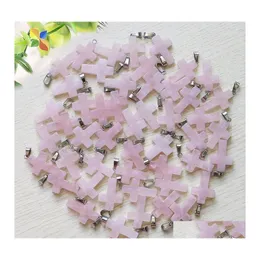 Arts and Crafts Rose Quartz Crystal Heart Star Cross Natural Stone Charms Wisendy do naszyjnika Kolczyki biżuterii tworzące Whelelsale SP DHC21