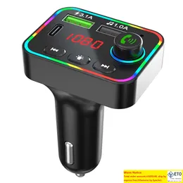 F4 Car Bluetooth FM -передатчик красочный беспроводной радиодаптер подсвет