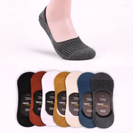 Men's Socks 5 Pairs / Lot Invisible Silicone Non-slip Vertical Bar Boat Shallow Thin Chaussette Homme Socken