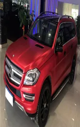 Chrome satijnrode vinylauto -verpakking met luchtbel rood chroom mat metallic filmvoertuig carrosseriesticker folie maat 152x20mrol3817147