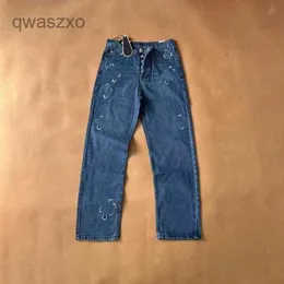 Designer di jeans da uomo realizza vecchi pantaloni dritti cromati lavati Stampe di lettere a cuore per donna Uomo Casual lungo stile526a