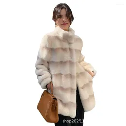 Frauen Pelz LEOSOXS 2022 Winter Mantel Weibliche Koreanische Version Der Langen Nachahmung Nerz Dick