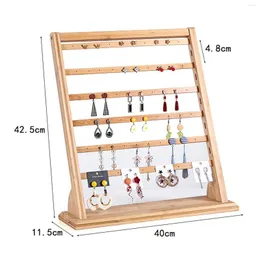 Jewelry Pouches Wooden Earrings Display Rack Organiser Bracket For Ear Stud Jewellery Girls