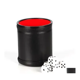 Party Favor Pu Leather Dice Cup Set Mti Color Sieve Cups Flannelette Bar Game Toy Abrasion Resistant 8 5Oj Uu Drop Delivery Home Gar Ot7Uc