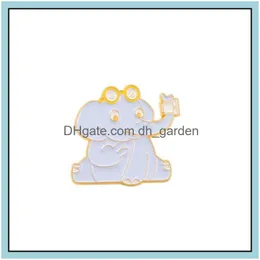 Pin Spille Personalizzato Elefante Giraffa Smalto Armato Risvolto Spilla Divertente Donna Gioielli di lusso Genshin Simpatico cartone animato Distintivi Dhgarden Dhop9