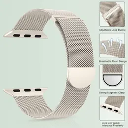 Stainless Steel Milanese Apple watch Straps 38/40/41mm 42/44/45/49mm Loop Magnetic Clasp bands Compatible with iwatch Ultra 8 7 6 5 4 3 SE