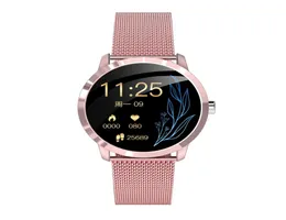 Q8L OLED Bluetooth Smart Watch Aço inoxidável Device à prova d'água Dispositivo vestível Smartwatch Watch Men Women Fitness Tracker6271108