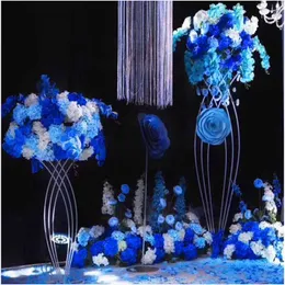 Party Decoration 4pcs Factory Wholesale Wedding Tall Metal Table Centerpiece Stands Flower Vase Stand Gold Column