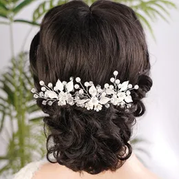 Nakrycia głowy kwiatowe kryształki nr heide ślubne styki włosów Kryształowy ślubna głowa sztuk Pearl Akcesoria dla kobiet i dziewcząt