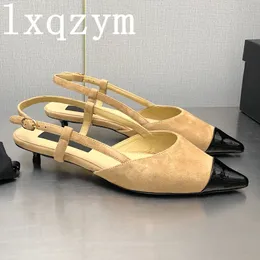 Fashion New Women Shoes Low Heels Sandals заостренные пальцы для одиночной обувь смешанные цветные насосы Slingback Party Ladies Casual обуви 2023