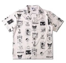 Hübsche lockere große sorgige ungezwungene Design -Trend -Marke Shirts Men039s Retro Shortsleeved Lust Printed Shirt1056948