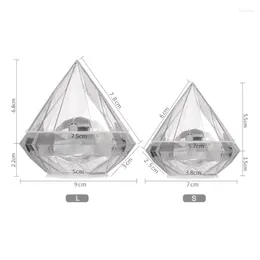 Presentf￶rpackning 12st Candy Box Food Grade Transparent Plastic Diamond Shape Container Halloween Children Fkxe