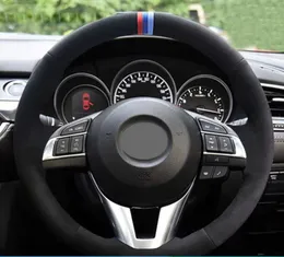 Customized Car Steering Wheel Cover Non-Slip Suede Braid For Mazda CX-5 CX5 Atenza 2014 New Mazda 3 CX-3 2016 Scion iA 2016