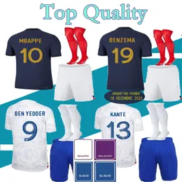 22 23 Benzema Mbappe Griezmann Soccer Jersey France Kante Pogba Zidane Giroud Matuidi Kimpembe Varane Pavaro Equipaggiamento Maillot De Football Shirt Kit Kit Set