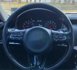 Customized Car Steering Wheel Cover Anti-Slip Cowhide Braid Car Accessories For Kia Stinger 2016 2017 2018 2019 2020 2021 2022
