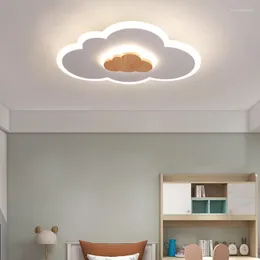 천장 조명 백인 어린이 방 LED 램프 나무 만화 패션 침실 단순 현대 소년 소녀 공주 구름