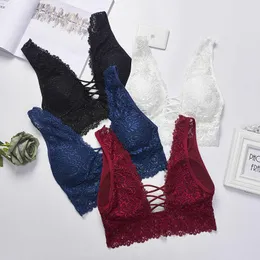 Camisoles & Tanks 2022 Women Lady Short Clothing Solid Tank Intimates Lace Sleeveless Push-up Bra Padded Vest Bralette Tops Underwear