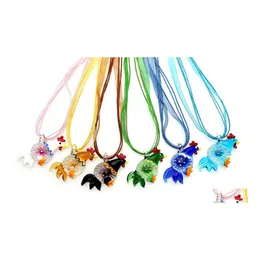 Anhänger Halsketten Tier Hahn Huhn Murano Lampwork Glas Charms Schmuck Halskette Geschenk 6 Farbe Drop Lieferung Anhänger DHAV8