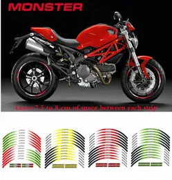 Motorcycle tire inner edge stripe protection stickers night reflective security alert durable decals for DUCATI MONSTER 695 696 793002140