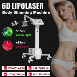 Equipamento profissional de emagrecimento Remo￧￣o de peso Perda de gordura Anti celulite 6D Lipo laser n￣o invasivo M￡quina de beleza port￡til Sal￣o Uso dom￩stico