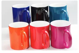 11oz sublimering Hot Color Change Mug Blank Coffee Ceramic Mugs Personlig värmeöverföring Ceramic Diy White Water Cup Party Gift Beverage Cups 003