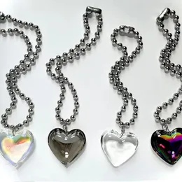 Choker Puffed Heart Ball Chain Halskette Grunge Y2K Style Dog Tag Chunky 3D Balloon Valentinstag Schmuck Geschenk LOVE