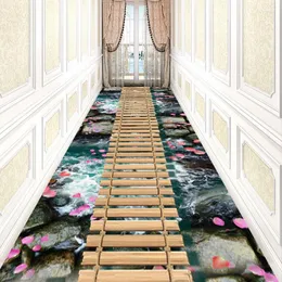 카펫 리즈 3D 스트림 로비 거실 현관 반 슬립 지역 양탄자 복도 복도 통로 식당 장식