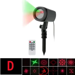 12 modelli D Proiettore di Natale Proiettore di luce laser Illuminazione per esterni Giardino Cortile RG Luce da giardino decorativa in movimento per luci per feste in casa per le vacanze