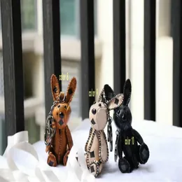 Rabbit Lion Cubs Keychain Fashion Bag Parts Accessories Designer Handväska axelkedja Pendant Creative Animal Dog Ryggsäck Keych288K