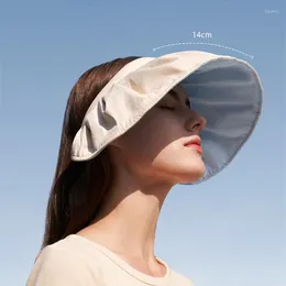 Chapéus de aba larga weme double color visor para o chapéu dobrável anti -UV com tampas de concha BIG BIRM