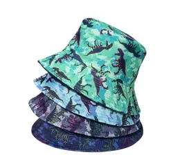 2pcs bahar sonbahar kış kadın Noel şapkaları adam spor moda sonbahar vintage dinozor balıkçı şapka baskı ucket şapkalar geniş ağzına kadar ağzı
