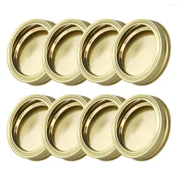 Lagerflaschen 8pcs Wide Mund Mason Jar Deckel mit Scheiben Konservenlidglas Edelstahltimen 70 mm Durchmesser rostbestende Schraubenbänder