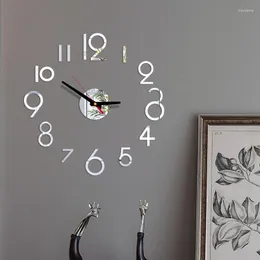 Orologi da parete Decorazioni per la casa Adesivi 3D Acrilico Fai da te Camera da letto Soggiorno Ufficio Orologi silenziosi diametro 40 cm