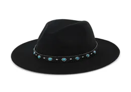2019 New Style Felt Hat Men Hats Fedora Hats with Egate Leather Belt Women Vintage Trilby Caps Warm Jazz Hat Church Panama Hat7114167