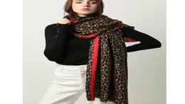 Winter Warm Women Scondf Fashion Animal Leopard Print Lady grossa Shawls macios e envolve len￧os de Cashmere Foumer Foulard8230255