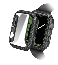Cool Carbon Fiber Case para Apple Watch Series 7 6 5 4 3 2 Armadura resistente PC Hard Cover Iwatch 38mm 40mm 41mm 45mm2981913