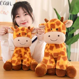 Hot Cute Smile Sika Deer Plush Toy Soft Stuffed Cartoon Animals Sitting Elk Sleep Pillow Cushion Christmas Gift For Baby Girl