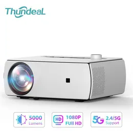 프로젝터 Thundeal YG430 Mini Projector 5000LUMEN Full HD 1080p 비디오 스마트 폰 YG431 Beamer TV 영화 WiFi 2K 4K 프로젝터 홈 시네마 T221216