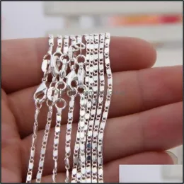 Chains 10Pcs Plated Sier Tile Necklaces 2Mm Womens Figaro Link Necklace 163041 Q2 Drop Delivery Jewelry Pendants Dh0R8